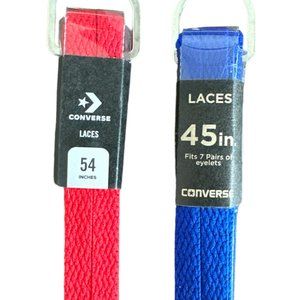 2 Pack Converse Shoe Laces - Includes 54" Red & 45" Blue